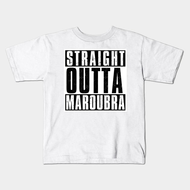 STRAIGHT OUTTA MAROUBRA Kids T-Shirt by Simontology